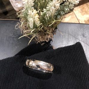 Wide sterling silver square bangle bracelet